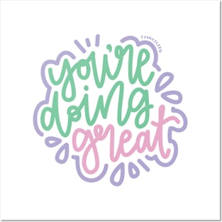 You're Doing Great - Mint / Pink / Purple Posters and Art